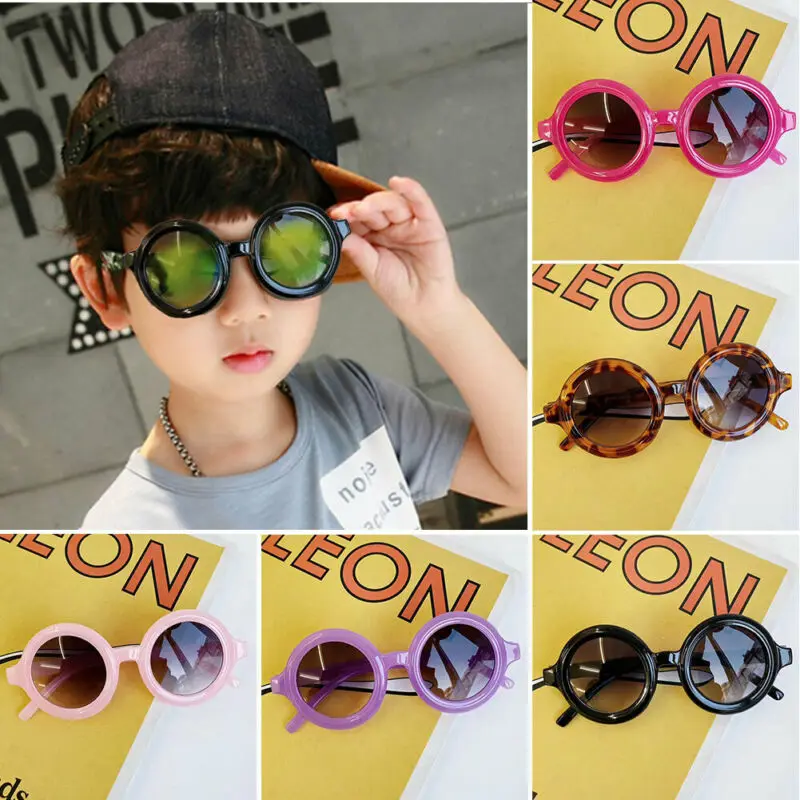 6 Colors Toddler Kid Sunglasses Boy Girl Solid Leopard Fashion Sun Glasses Kid Eyeglasses Beach