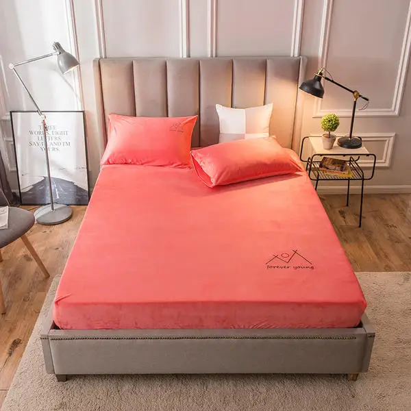 Cotton/Polyester Bed Sheet Queen King Twin Full Size Flat Sheet Bed Linen Flannel Fitted Sheet Bedsheets Sabanas 200x220cm - Цвет: Q
