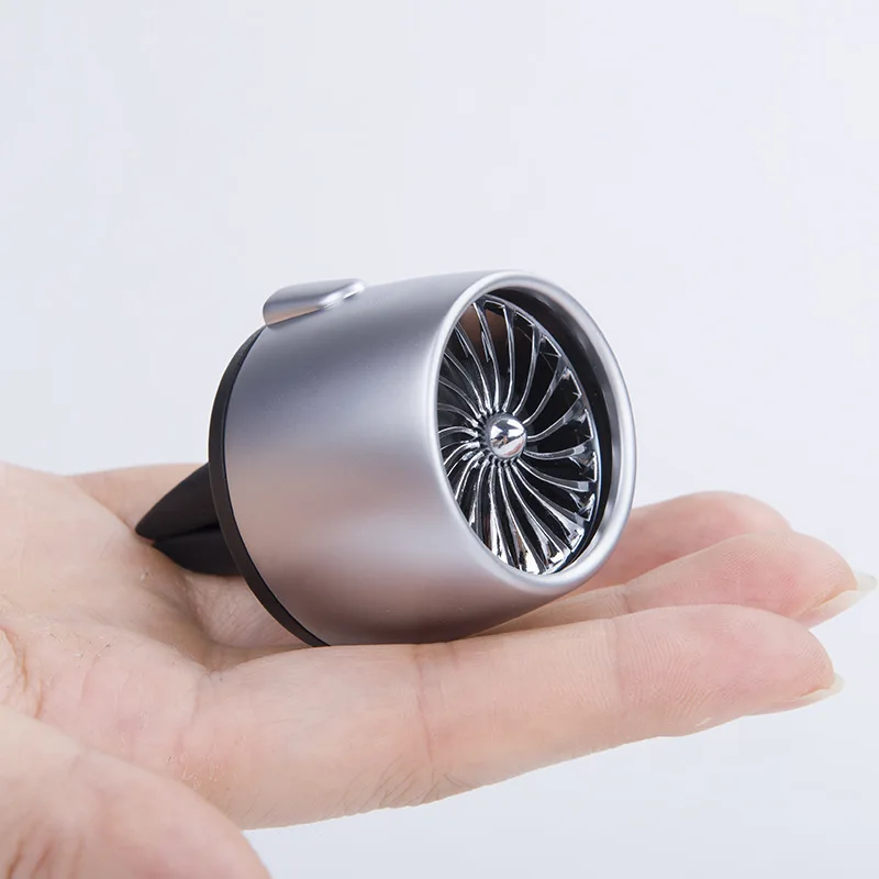 Top Quality Alloy Car Air Freshener with Atmosphere Lights Fragrance Car Perfume Diffuser Cool Fan Auto Perfume Vent Clip