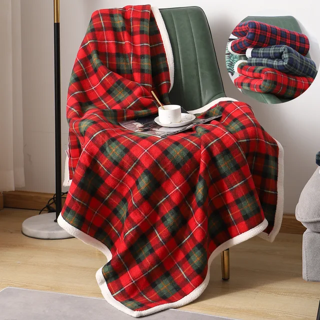 Plaid for Beds Coral Fleece Blankets Plaids Bedsure Flannel Fuzzy Bedspreads Soft Warm Plush Blankets for Bed Christmas Gift 2