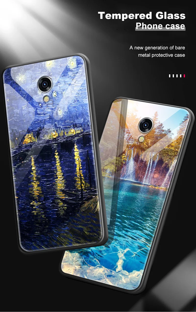 Для Meizu 16s 16th Plus 16X M6T M882Q M892Q закаленное стекло чехол для Meizu M5 M6 M8 M9 Note TPU Рамка бампер окрашенная текстура Капа