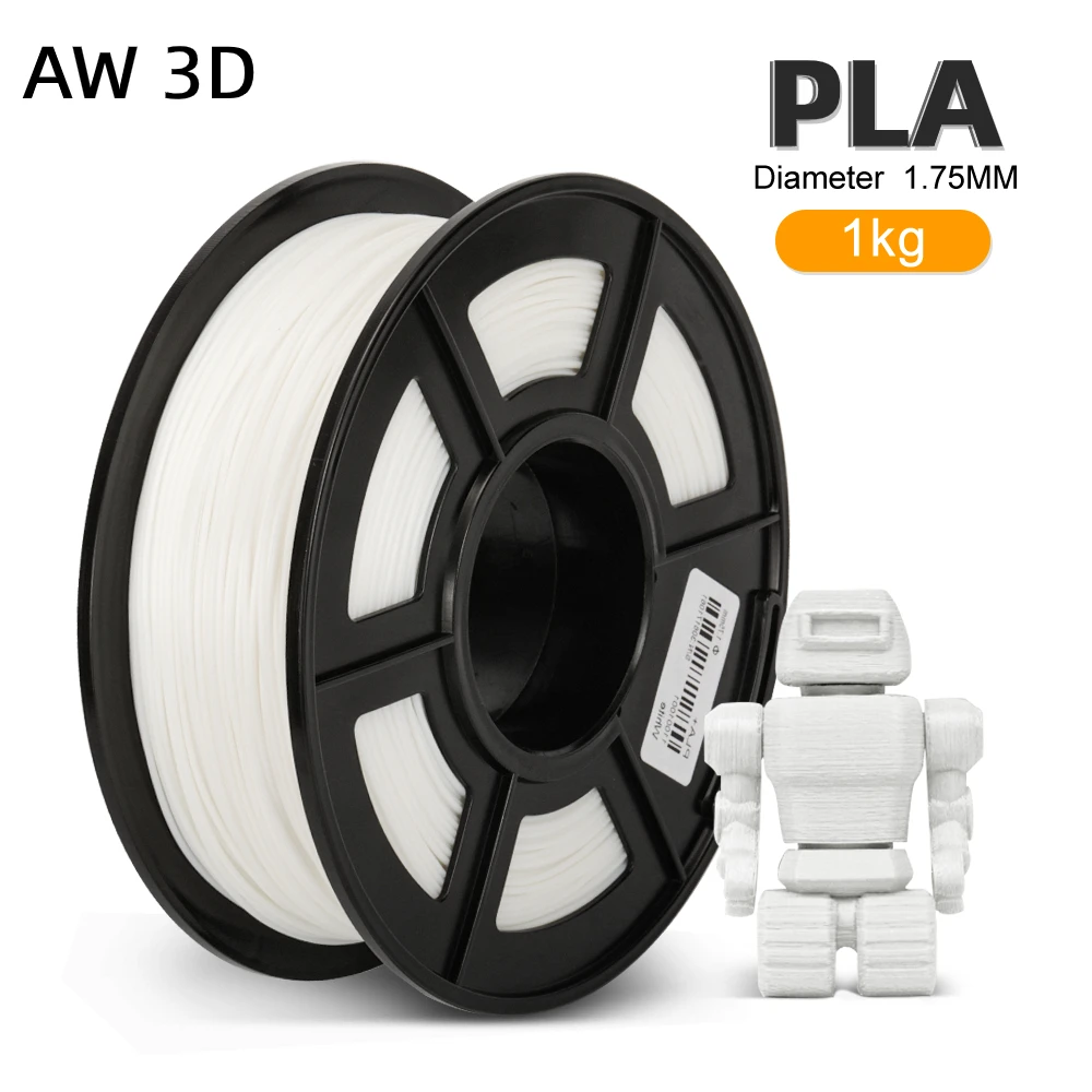Filamento PLA de 1KG, 2,2 libras, 1,75 MM, Rollo libre de burbujas respetuoso con el medio ambiente para Material de impresora 3D FDM
