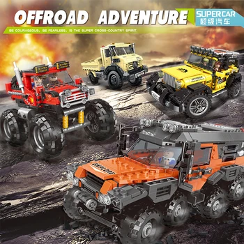 

Super car series Model Kit Bricks Compatible Off-road All terrain Vehicle Building Blocks educational Toys For kids gift