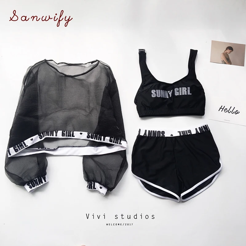 Стильный спортивный женский купальник с завышенной талией комплект для плавания