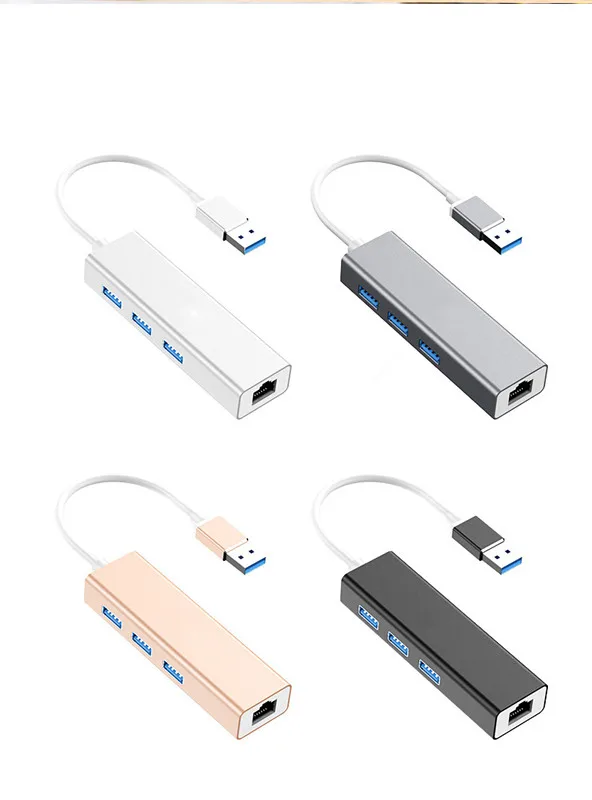 Grey USB к rj45 100M сетевая карта расширения USB 3,0 концентратор USB Проводная сетевая карта - Цвет: Grey
