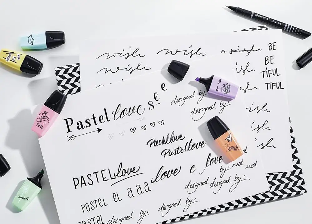 Текстовый маркер STABILO BOSS MINI Pastellove 3er Pack нежный турецкий розовый румяна мятный