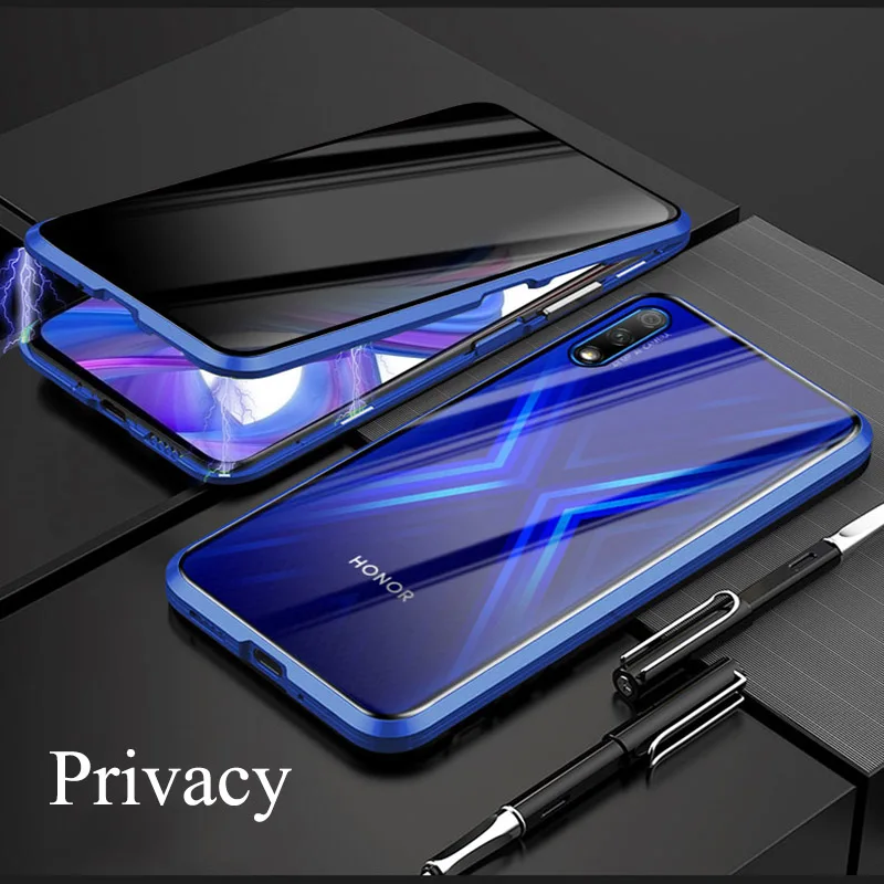 Магнитный чехол для Honor 20 9X Pro 8X V20 huawei Nova 5 5i Pro Nova 4 4E металлический чехол-накладка - Color: Blue