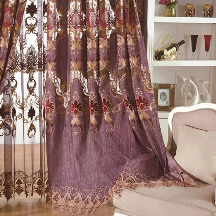 Water Soluble Embroidered Curtains For Living Room Window Curtains