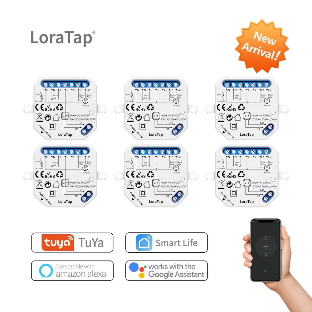 Tuya App Wifi Curtain Switch for Motorized Exterior Screens works with Google Assistant and Echo Alexa Voice Control afbeelding