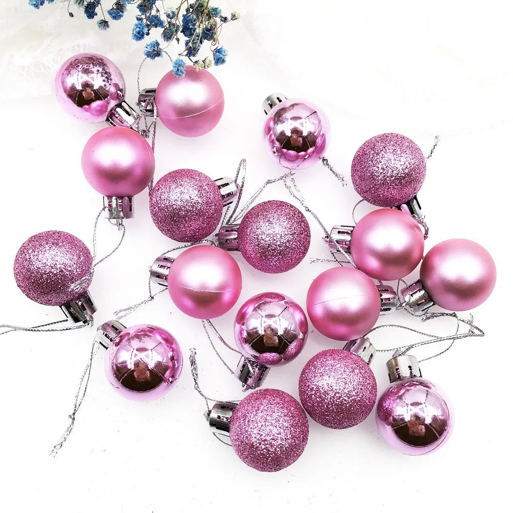 24pcs Shine Ball Pendants Colorfu Plastic Christmas Tree Decorative Ball Hanging Ornaments Shop Window Festival Decorations