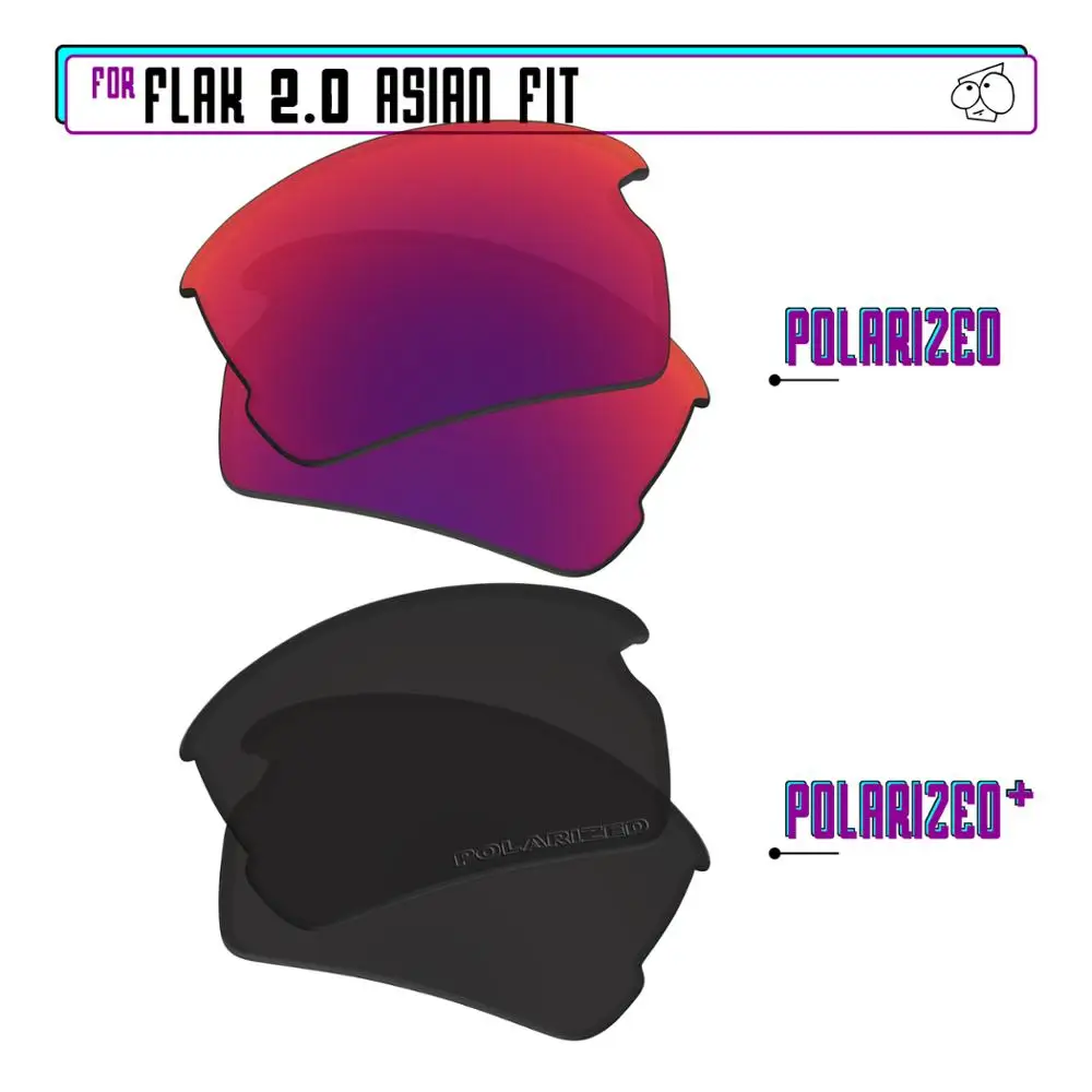 

EZReplace Polarized Replacement Lenses for - Oakley Flak 2.0 Asian Fit (AF) Sunglasses - BlackPPlus-MidnightP