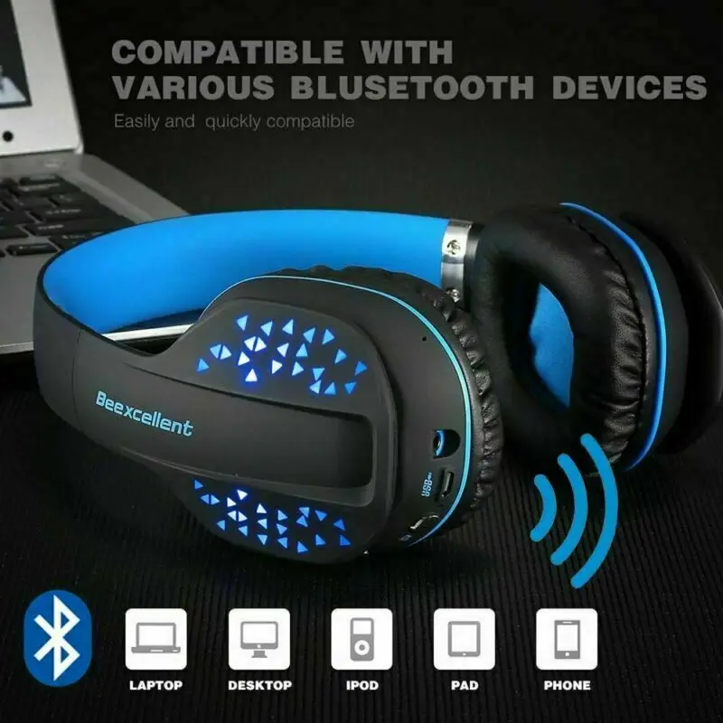 Портативная гарнитура беспроводные наушники Bluetooth складная MP3 аудио