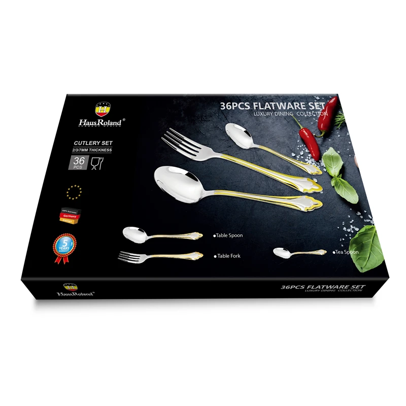 

Hausroland Dinnerware Stainless Steel Fork Flatware Spoon Home Using Tableware 36pcs