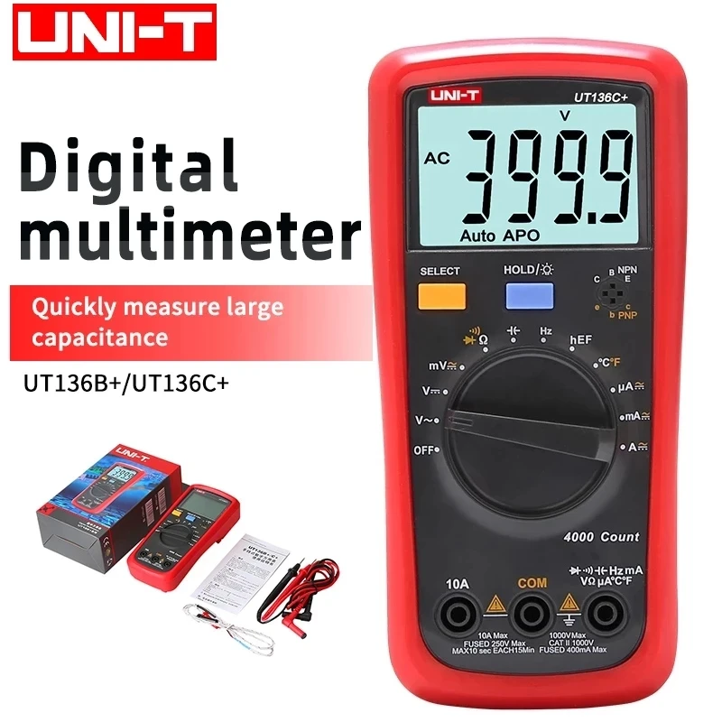 UNI-T UT136C+ high precision digital multimeter AC and DC voltage and current ohm diode frequency automatic range UT136B+