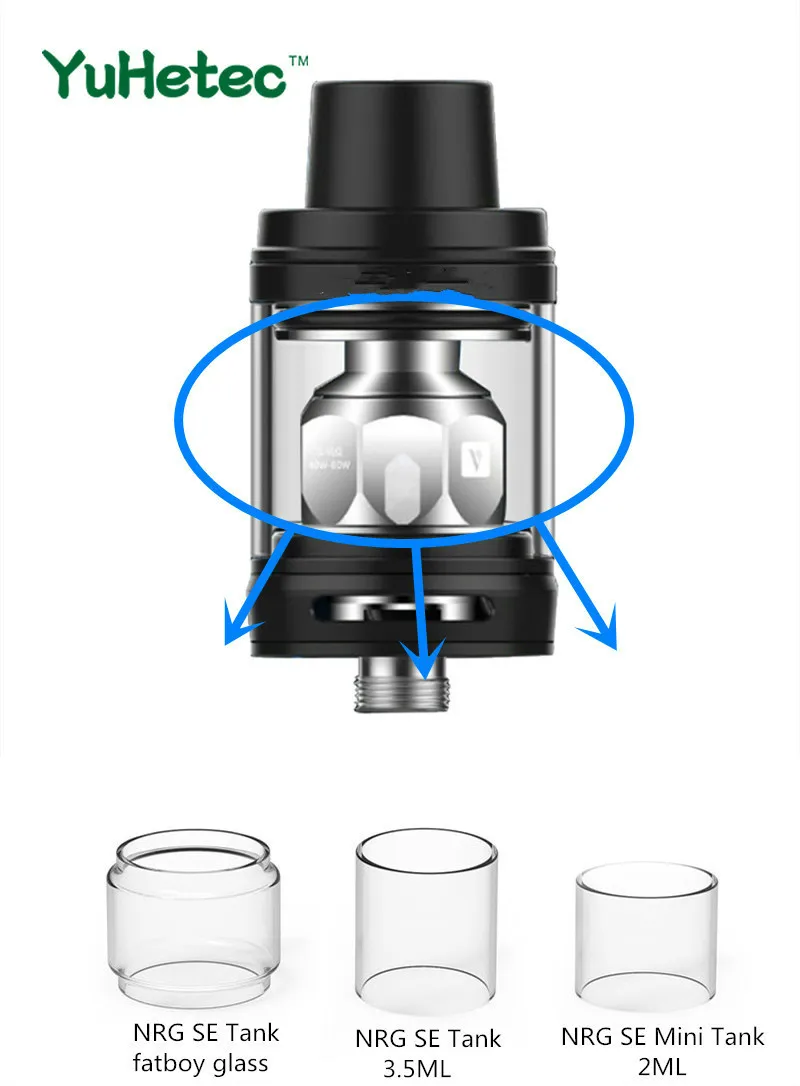 5 шт. оригинальная сменная стеклянная трубка YUHETEC для Vaporesso NRG SE Tank 2 мл/3 мл/стакан
