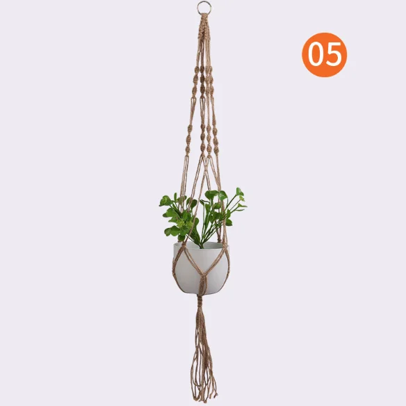 05 Цветочный горшок макраме, плетеная корзина, Сетчатая Сумка, длинное растение, свежая домашняя садовая плетеная подвесная корзина, бохо декор, цветочный горшок, Сетчатая Сумка - Цвет: 05