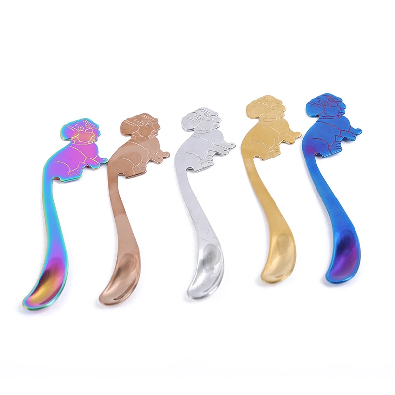 

Cute Dog Long Handle Latte Ice Spoons For Glass Ice Coffee Rice Spoon Creative Kitchen Accessories Stainless Steel