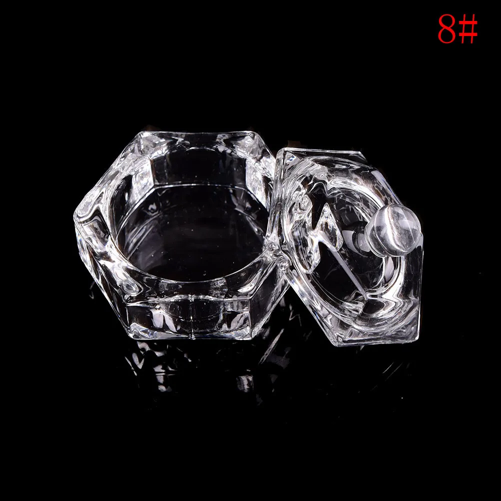 1PC Acrylic Powder Liquid Crystal Glass Dappen Dish Lid Bowl Cup Holder Manicure Equipment Nail Tool For Nail Art - Цвет: 8