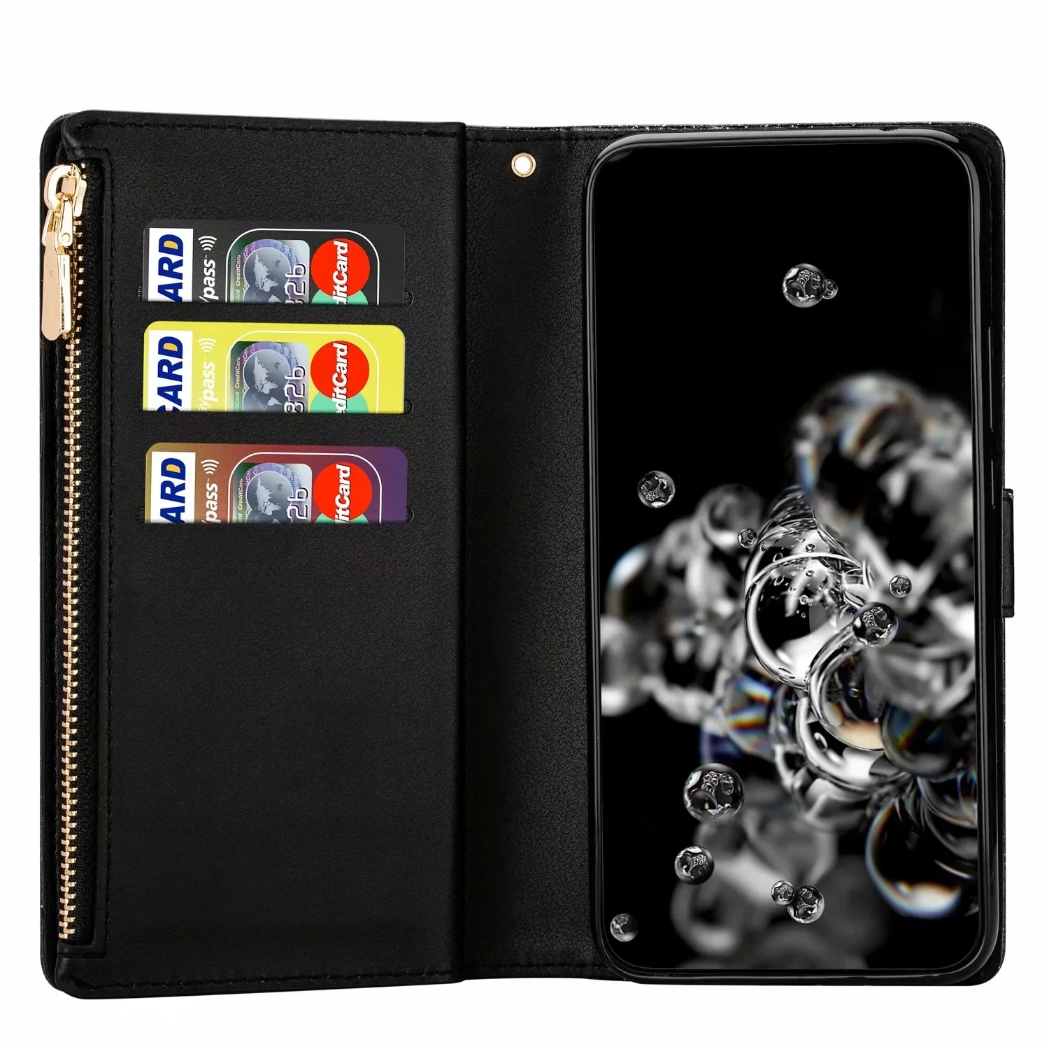 Custodia a portafoglio lucida per Samsung Galaxy A12 A10 A40 A50 A51 A71 A41 A5 A6 A7 J3 J5 J6 J7 M11 M21 M31 M51 Fonda Proteggi_voghion.com