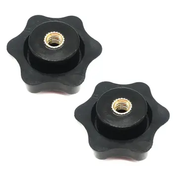 

2Pcs M4 M5 Plum Bakelite Hand Tighten Nuts Handle Star Mechanical Black Thumb Nuts Clamping Knob Manual Nuts