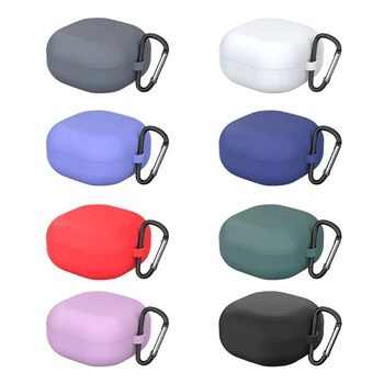 

Anti-fingerprint Washable Dust-proof Protective Cover Silicone Case With Carabiner for S-AMSUNG Galaxy-Buds live Wireless Earpho