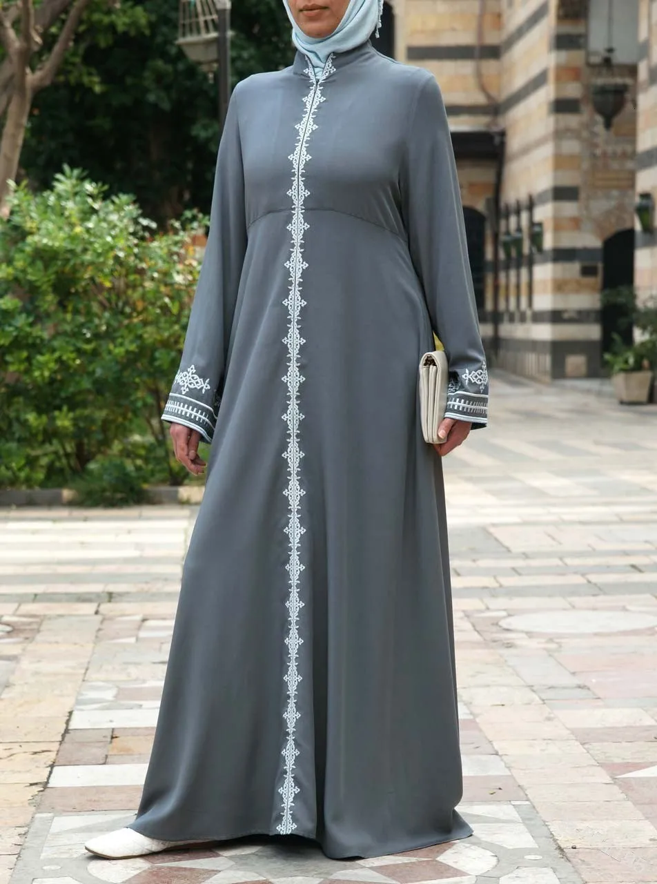Элегантное мусульманское платье с вышивкой; вечернее платье; Vestidos; кардиган-кимоно; длинные халаты; Jubah; Ближний Восток; Eid Ramadan Islamic