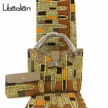 

african wax handbag three-piece 2020 high quality real wax fabric africain batik ankara 100%cotton fabrics 6 yards/piece F207-10