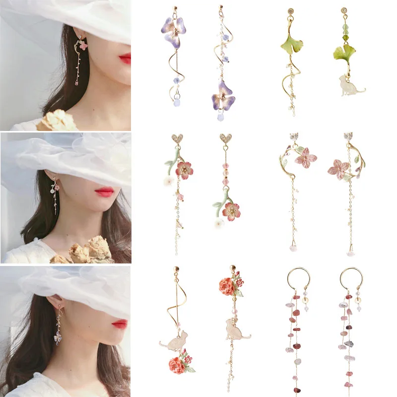 Женские украшения в стиле Харадзюку изысканные виде цветка вишни листьев гинкго