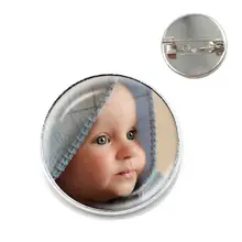 Custom Brooch Pins Grandpa Logo Parents Baby Dad Photo for Family Anniversary Collar