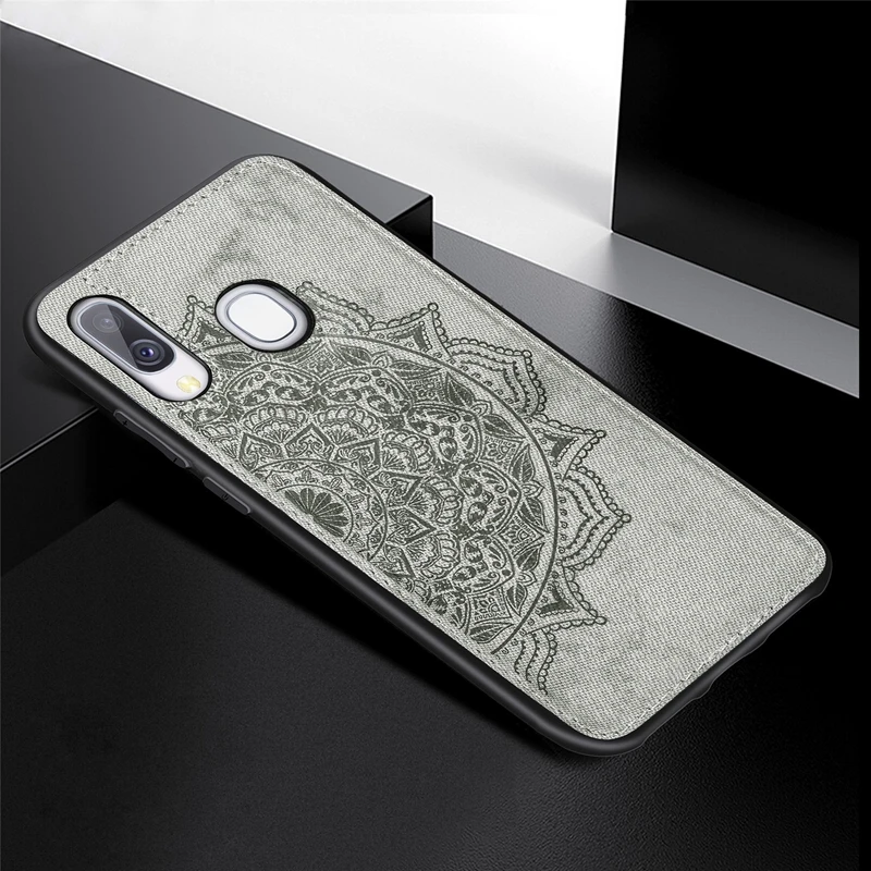 Grey Ткань задняя крышка чехол для samsung Galaxy A10 A20 A30 A40 A50 A70 M30s A10s M10 M20 S7 S8 S9 S10 Plus, Note 8, 9, 10, силиконовый чехол - Цвет: Grey