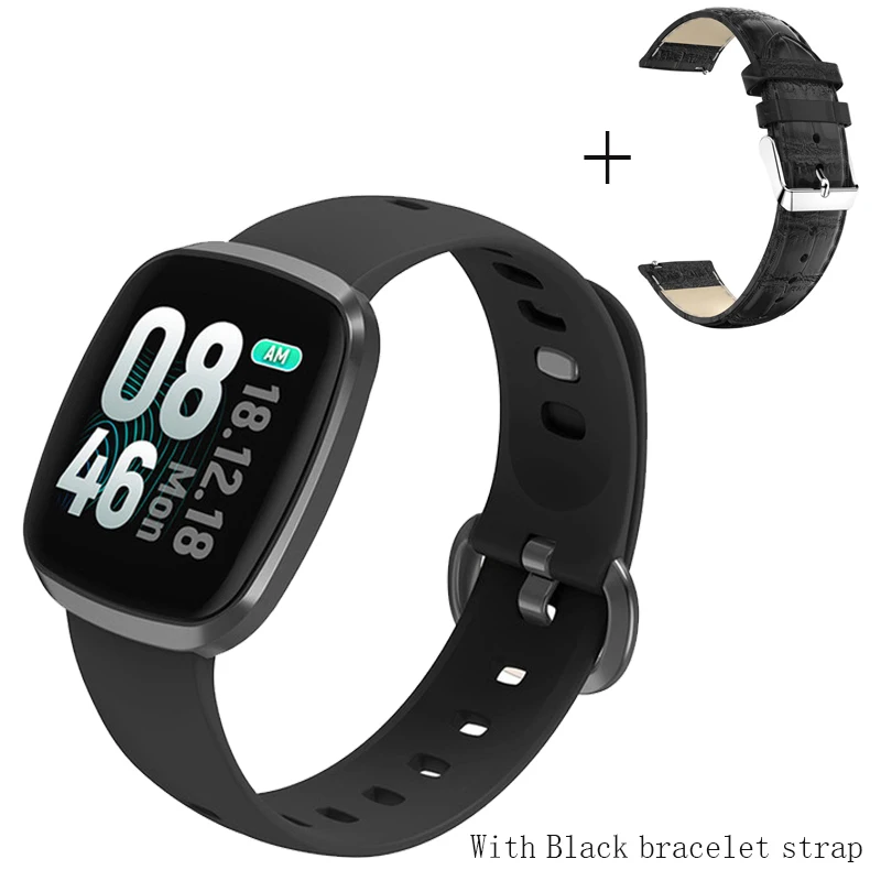 B-B-Leather strap Смарт-часы для мужчин Женская Сигнализация часы фитнес-трекер для измерения сердечного ритма водонепроницаемые умные часы управление музыкой спортивные часы для IOS Android - Цвет: B-B-Leather strap