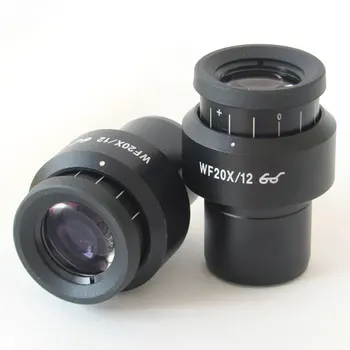

WF20X 12mm Microscope eyepiece 20X Super wide field high eye point micropaneling lens accessories eye cups mount 30mm