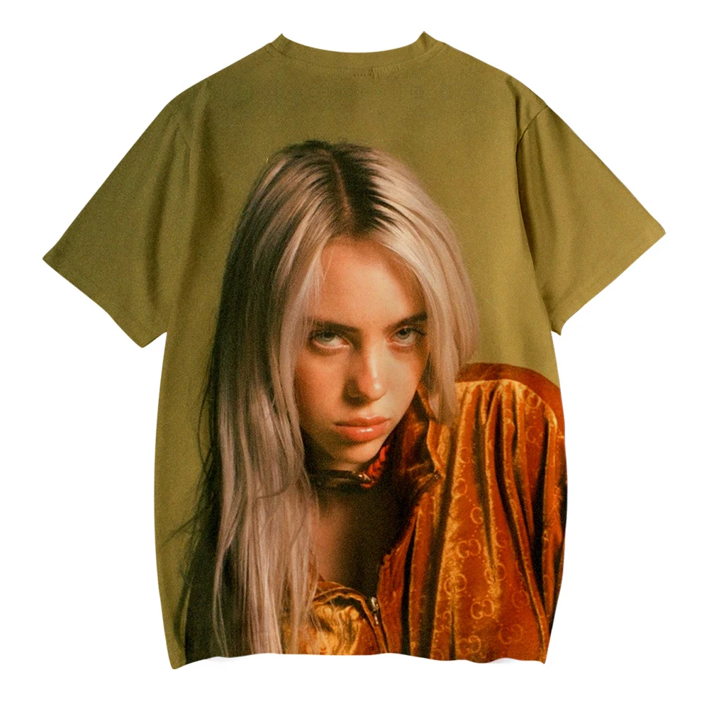 Футболка с 3D принтом Billie Eilish Camiseta для маленьких мальчиков и девочек летние футболки с короткими рукавами футболки унисекс, Детская футболка унисекс