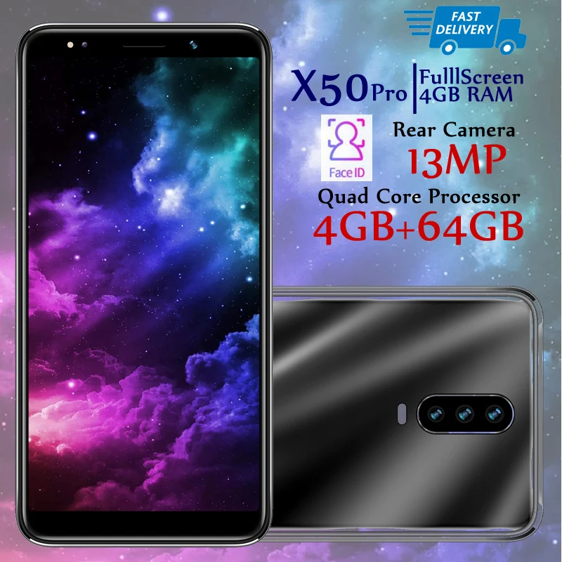 Смартфон X50 Pro глобальная версия 4 Гб ОЗУ 64 ПЗУ 13 МП 5 Android разблокировка лица |