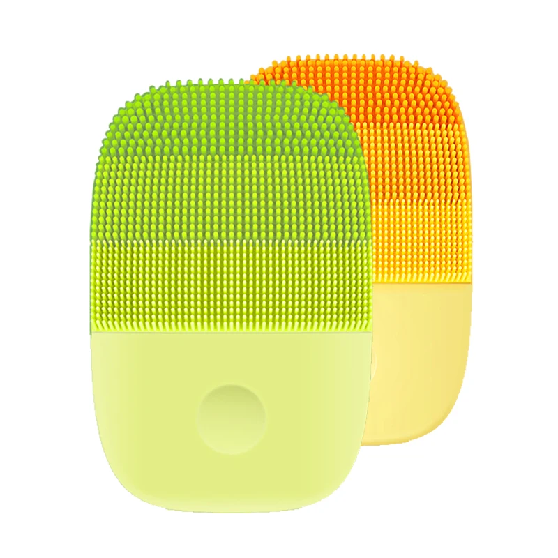 Green and Yellow InFace Электрический Глубокое Очищающее средство для лица Чистящая Щетка массажная Соник для умывания лица - Цвет: Green and Yellow