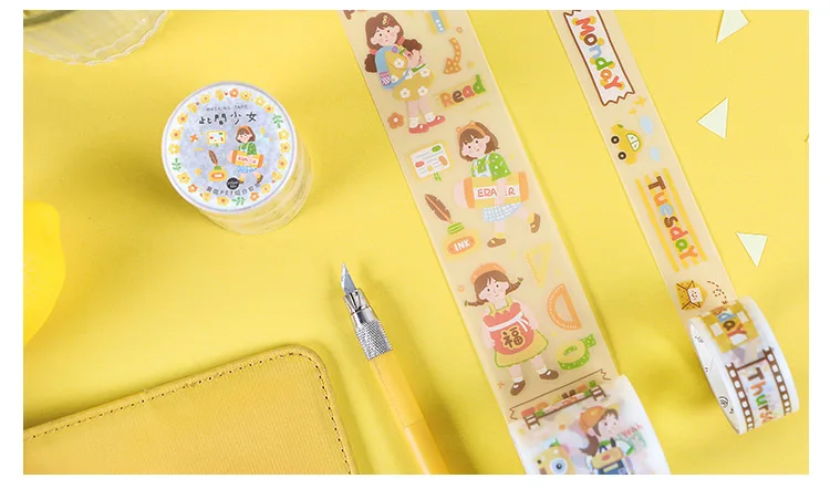 2 pcs/lot Kwaii Girl Collage Series Kawaii Japanese Handbook Decorative Washi tape Set Masking Tape School Supplies Stationery