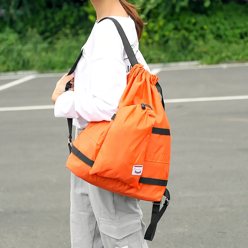 

Drawstring Bag Unisex Drawstring Lightweight Sports Large Capacity Waterproof Backpack Pull Rope Men Female Oxford Gym Bags