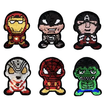 

Direct selling sequin embroidery The Avengers Altman reversible sequin cloth clothing accessories