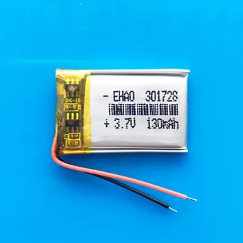 

3.7V 130mAh 301728 Lithium polymer lipo rechargeable battery for MP3 GPS bluetooth speaker headset headphone camera