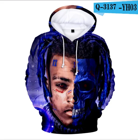 Толстовка с капюшоном с 3D принтом в стиле хип-хоп, Zanger Xxxtentacion, мужские толстовки с капюшоном, Детская уличная одежда в стиле панк Kleding - Цвет: color at picture