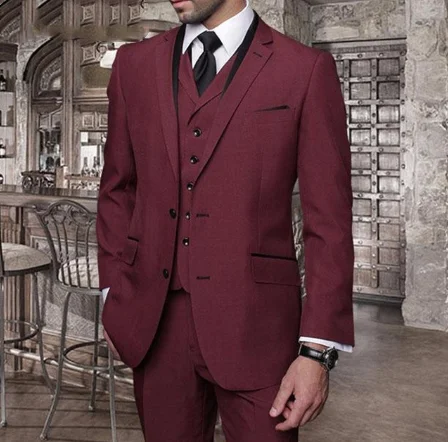 Same As Image Bridalaffair черный формальный мужской костюм Slim Fit мужские s костюмы индивидуальный пошив смокинг для жениха блейзер для свадьбы Выпускной пиджак брюки с жилетом 3 шт - Цвет: Same As Image