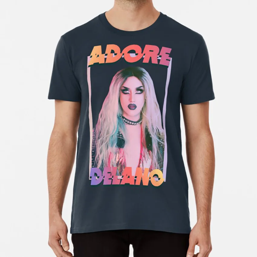 Тёмно-синий ADORE DELANO футболка adore delano rpdr rupauls drag racing drag queen Бьянка река Кортни - Цвет: Тёмно-синий