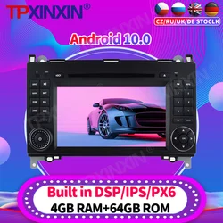 Radio Multimedia con GPS para coche, Radio con reproductor, Android 10,0, 2DIN, DVD, para Mercedes Benz B200 Clase B W245 B170