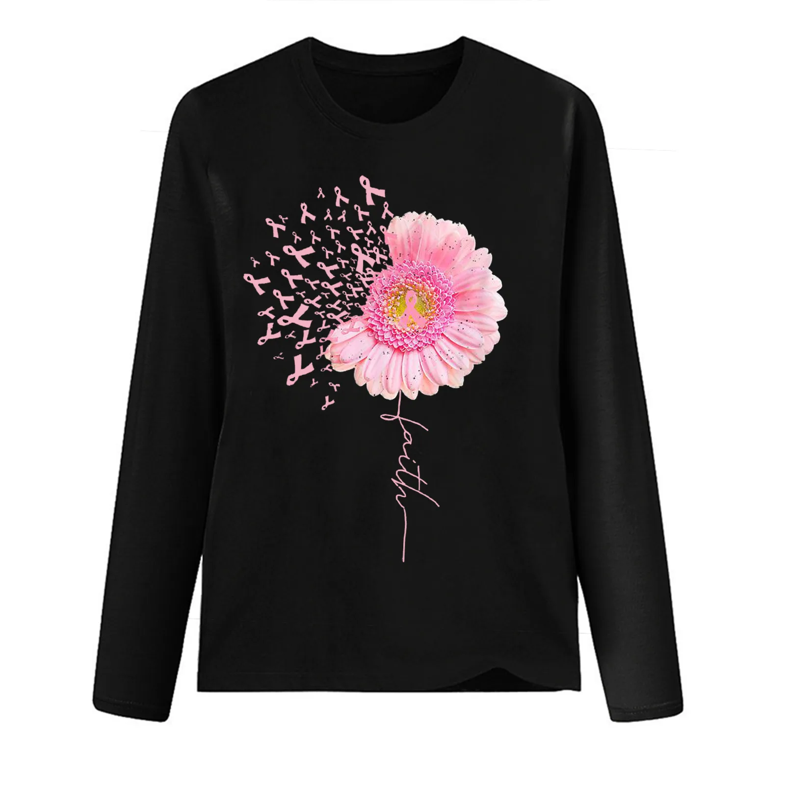 Women Top Casual Long Sleeve O-neck Pullover Top Femme T-shirts  Plus Size Woman T shirts