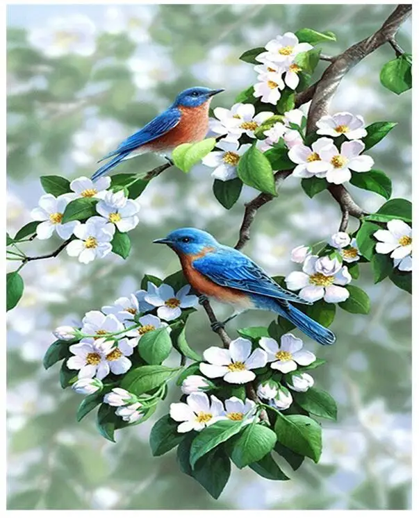 5d Алмазная мозаика с цветами и птицами полноразмерная вышивка картина со