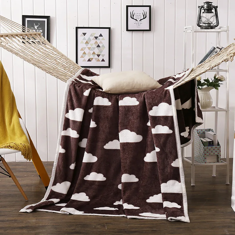 

Bedspread Blanket 5 Sizes High Density Super Soft Flannel Blanket To On For The Sofa/bed/car Portable Plaids T165