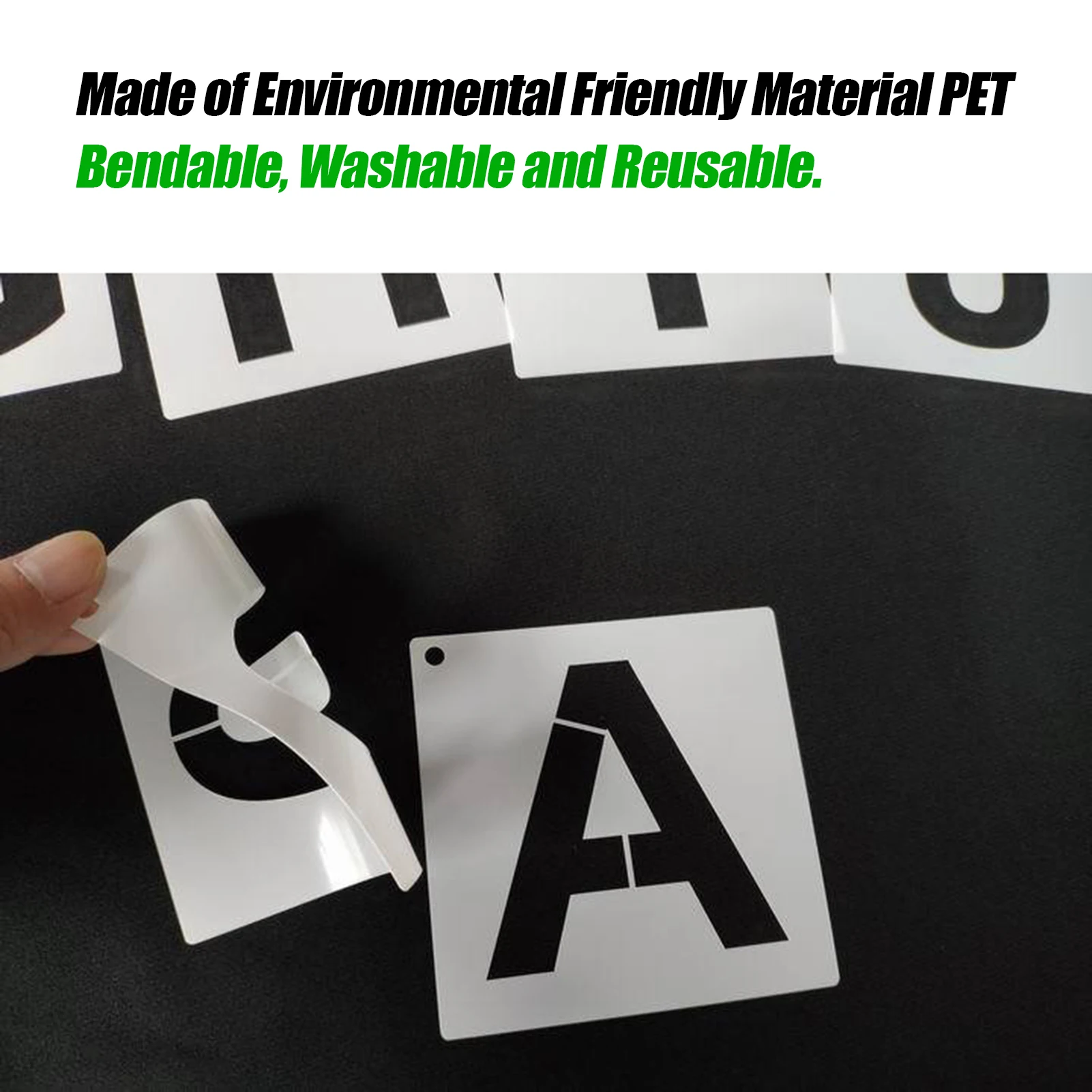 62pcs Letter and Number Stencils Reusable Washable Alphabet Stencils Environment-friendly PET Art Craft Templates for Painting