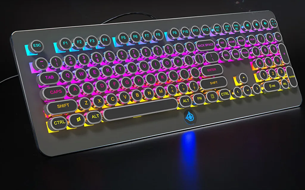 Gameing Keycap Ретро СТИМ панк механическая клавиатура 108 клавиш RGB с подсветкой Пылезащитная фиксированная клавиатура Axis полный ключ без коллизии