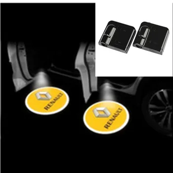 

2pcs For Mazda 6 gh 3 CX-5 CX3 CX-4 CX7 Renault Megane 2 3 Duster Clio Logan Trafic Captur Scenic 2 Car Logo Door Welcome lights
