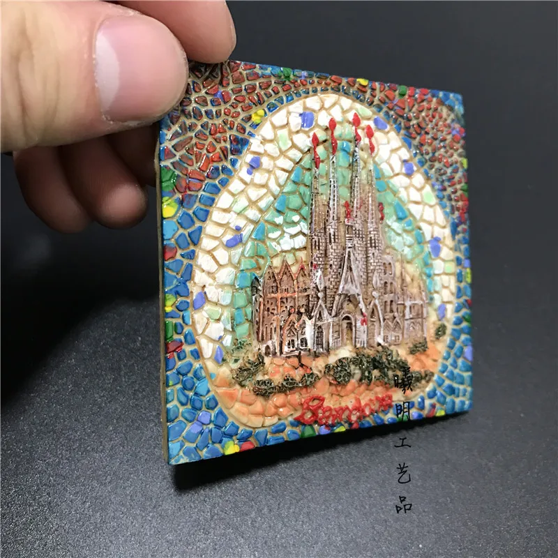 3D магнитный стикер для холодильника туризма испанский Gaudi Sagrada Familia Cathedral Барселона Сувенир Холодильник Магнитные Наклейки Ремесло